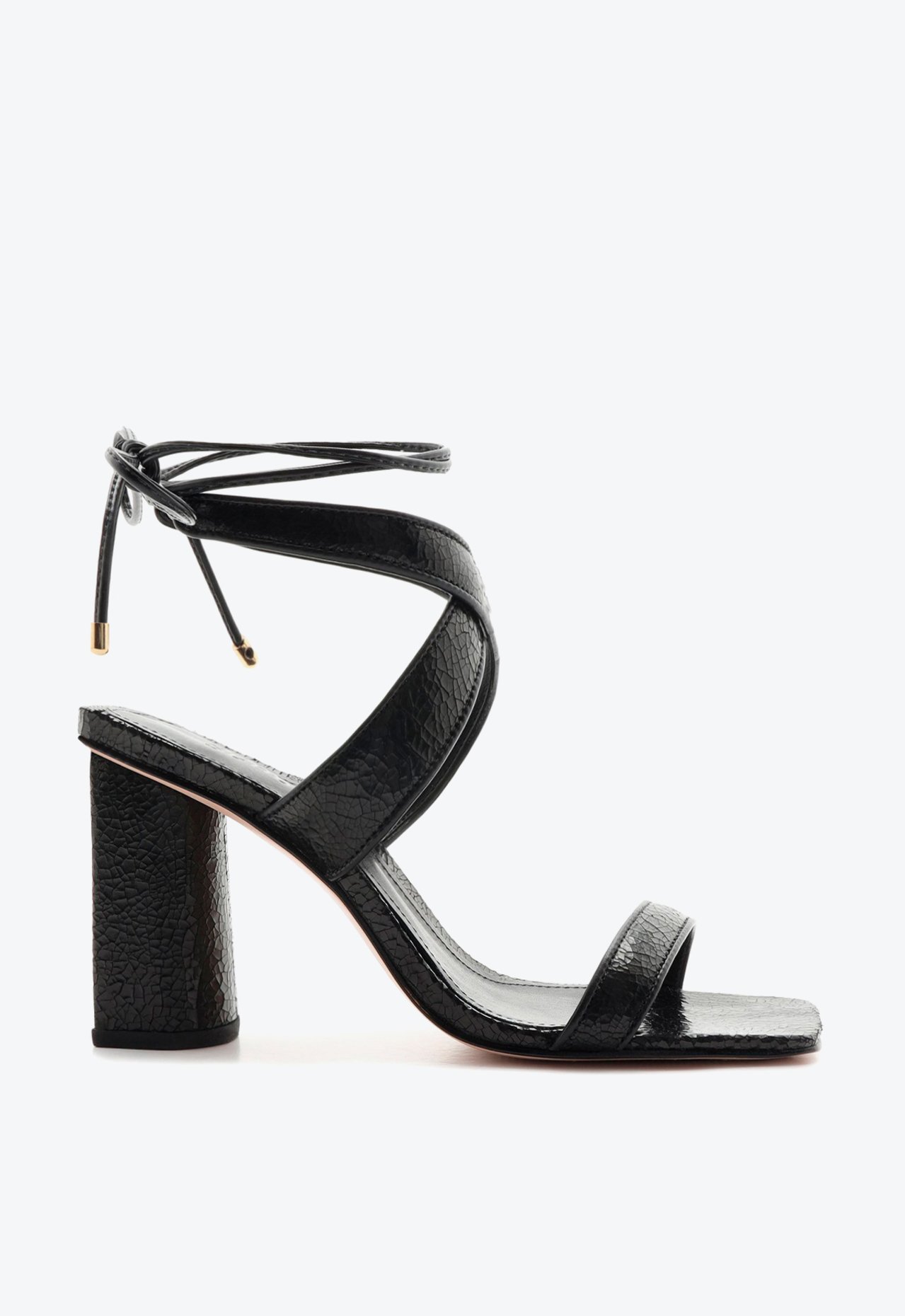 Vista 2 Sandália Curves Cracked Couro Schutz Preto Schutz Preto