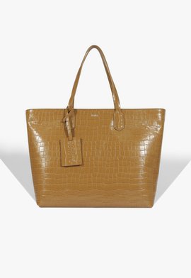 Bolsa Shopping Grande Yumi  Croco Marrom Clara