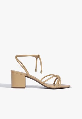 Sandália Block Heel Trama Nude
