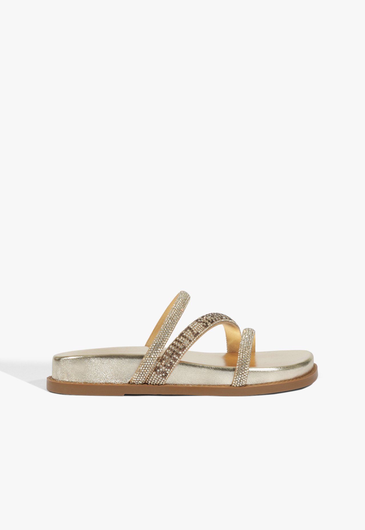 Sandália Papete Brilho Dourado | Schutz