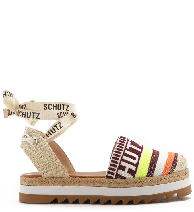 Sapato Espadrille Schutz Logo Marrom