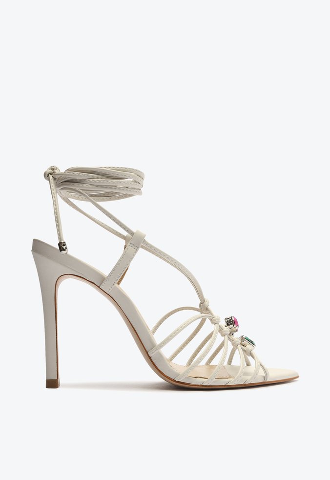 Sandalias salto alto fino branca sales