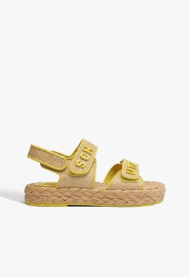 Sandália Papete Melanie Tecido Amarela