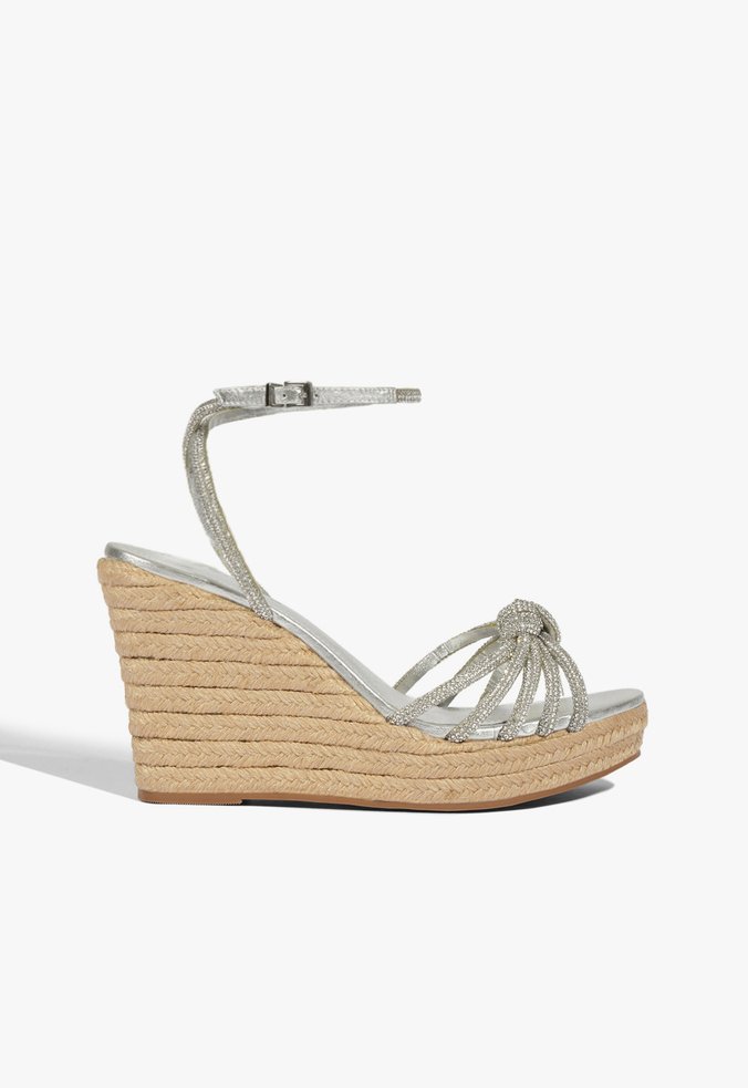 Sandália Anabela Prata