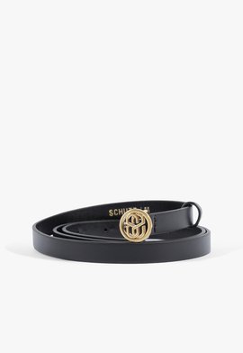Cinto Fino Preto com Fivela Dourada