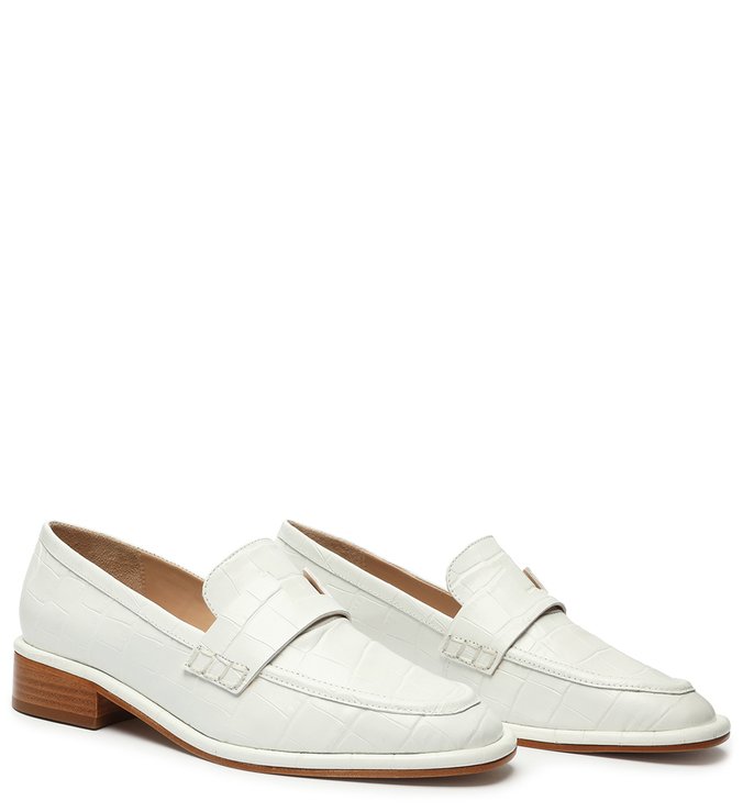 Schutz x Ginger Mocassim Croco White Schutz x Ginger Mocassim Croco White