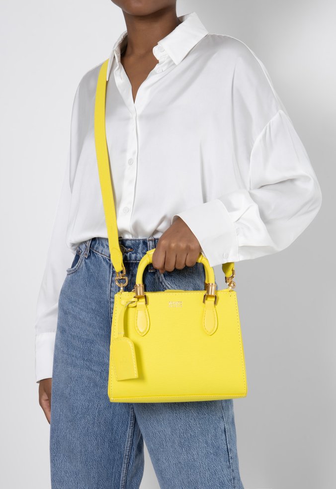 Bolsa Tote Mini Lorena Couro Amarela