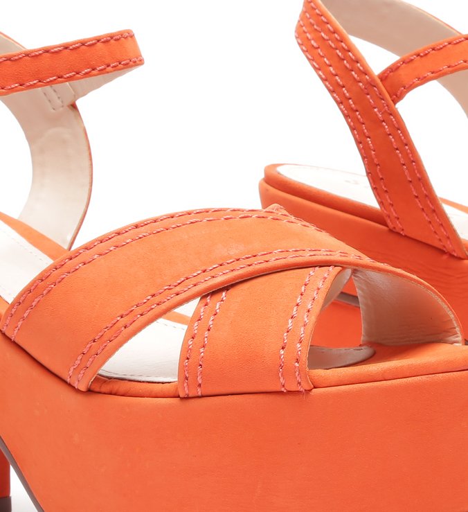 Sandália Meia Pata Nobuck Orange Sandália Meia Pata Nobuck Orange