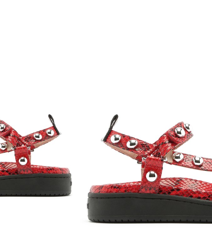 Sporty Sandal Python Studs Red Sporty Sandal Python Studs Red