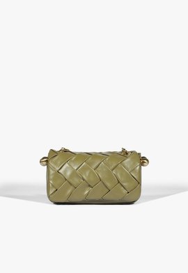 Bolsa Shoulder Weave Couro Verde