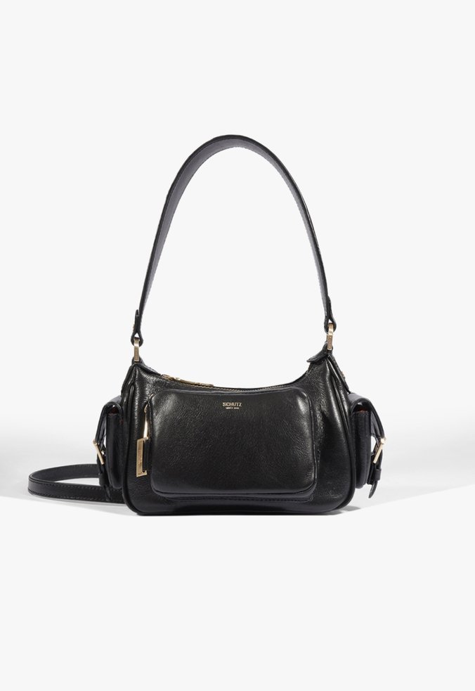 Bolsa Hobo Eddie Média Couro Preta