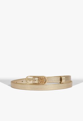 Cinto Fino Couro Dourado