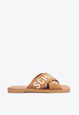 Sandália Rasteira X Schutz Logo Marrom