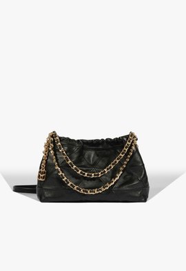 Bolsa Tiracolo Couro Correntes Preta