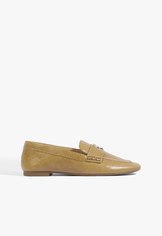 Mocassim Flat Shop Couro Marrom