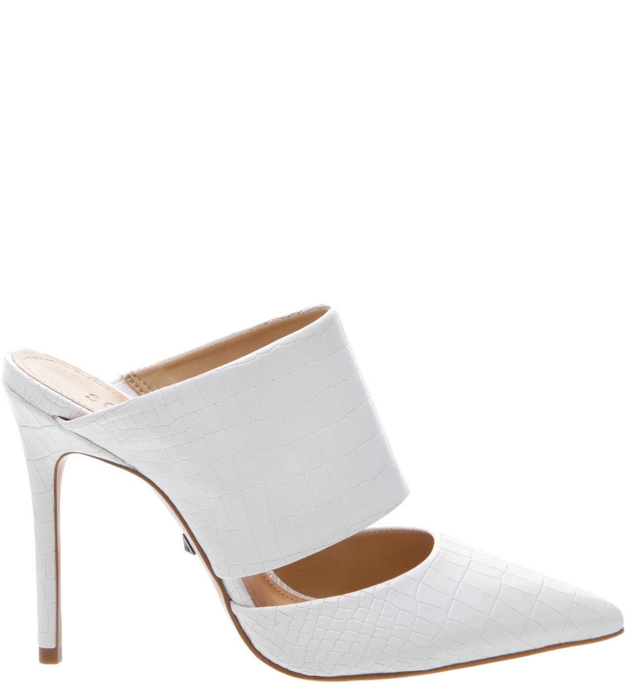 Sandália Mule Quereda Croco Branca | Schutz