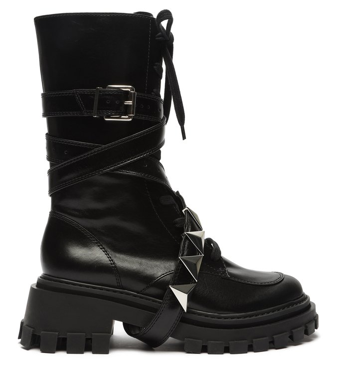 Bota Coturno Tratorado Cano Alto Preto