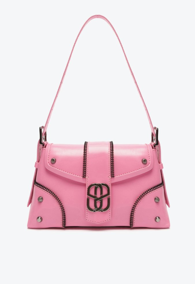 Bolsa Shoulder Joss Couro Rosa