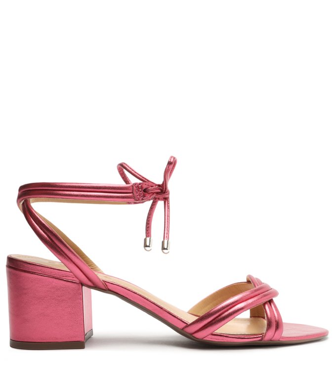 Sandália Block Heel Strings Cerise