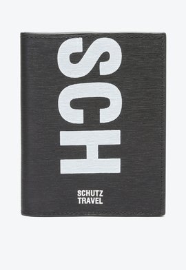 Porta Passaporte Schutz Logo Couro Preto