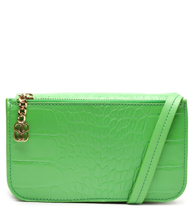 Bolsa Tiracolo Croco Verde