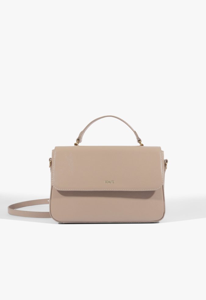 Bolsa Shoulder Média Couro Cinza