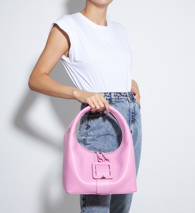Bolsa Tiracolo Média Wanted Fivela Couro Rosa Bolsa Tiracolo Média Wanted Fivela Couro Rosa