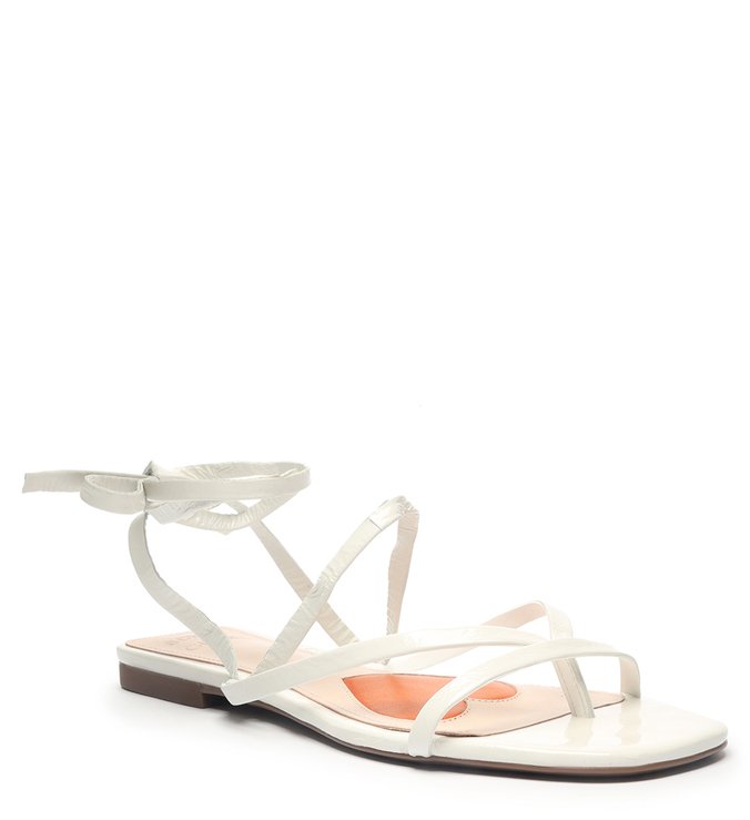 Schutz x Ginger Sandália Flat Lace-Up White Schutz x Ginger Sandália Flat Lace-Up White