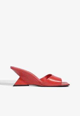 Mule Abbie Sculpt Couro Vermelho