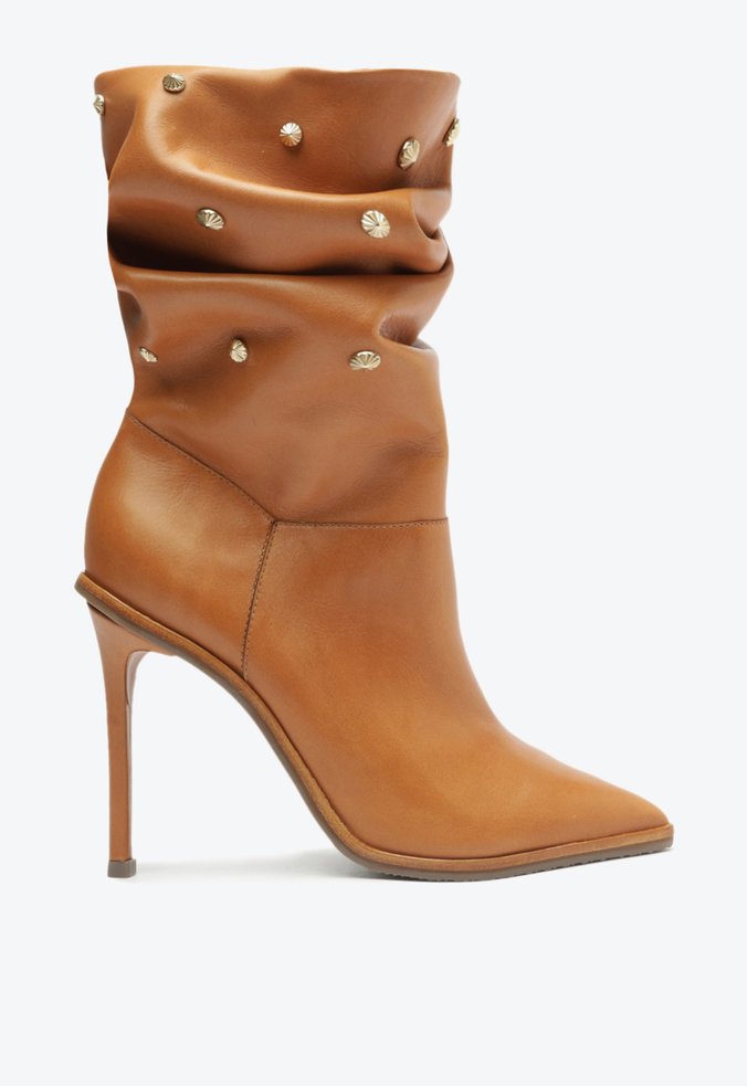 Bota cano shop enrugado
