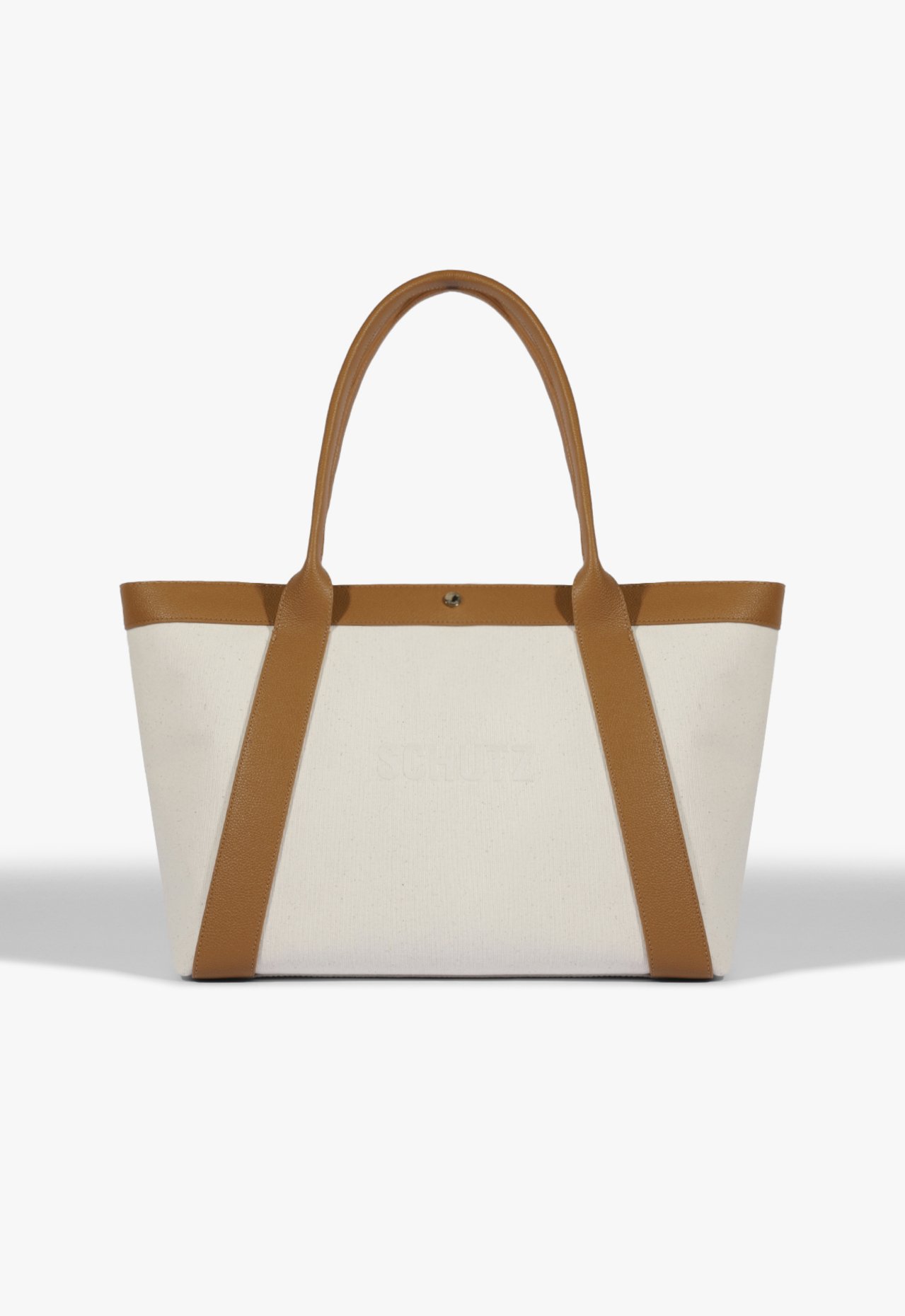 Vista 2 Bolsa Shopping Lona Couro Preta | Schutz