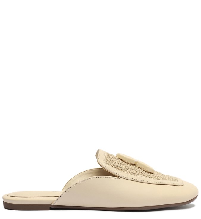 Sapato Mule Schutz Logo Bege