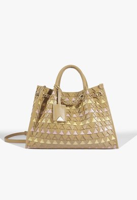 Bolsa Tote Rebecca Multicolor Grande Couro