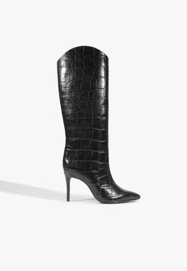 Bota Salto Alto Maryana Couro Roxa | Schutz