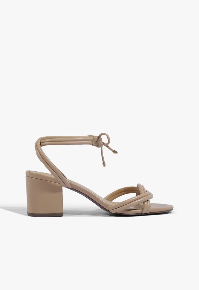 sandália Block Heel Strings Nude