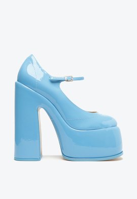Sapato Scarpin Meia Pata Verniz Zayne Azul