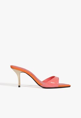 Sandália Mule Elodie Verniz Couro Rosa