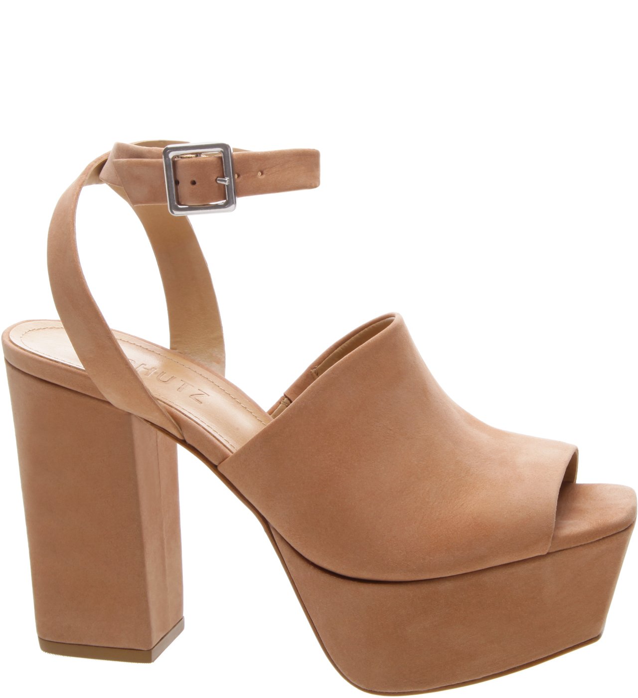 Sandália Meia Pata Nobuck Bege Schutz