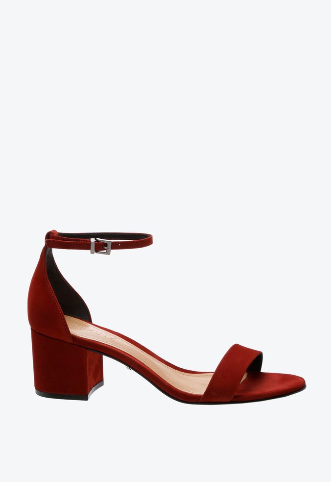 Sandália Minimal Block Heel Nobuck Red