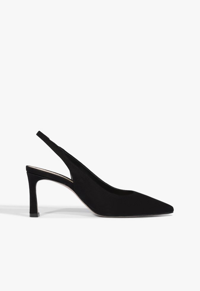 Scarpin Slingback Mid Heel Black