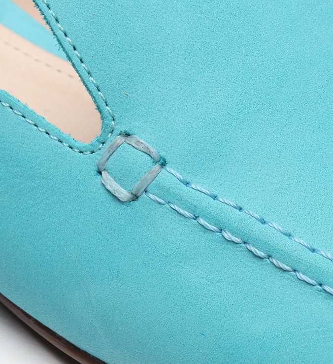 Flat Mule Comfy Suede Acqua Flat Mule Comfy Suede Acqua