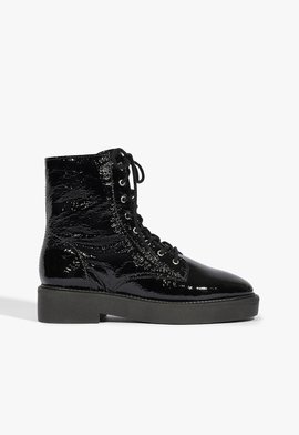 Bota Coturno Bold Verniz Preta
