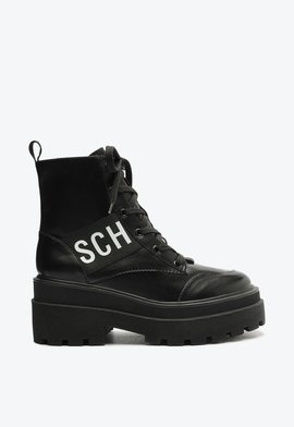 Bota Tratorada Alta Schutz Logo Couro Preta