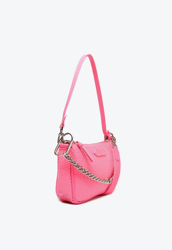 Bolsa Tiracolo Emmy Couro Snake Rosa Neon | Schutz