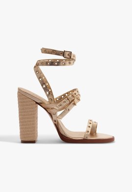 Sandália Annete High Couro Dourado