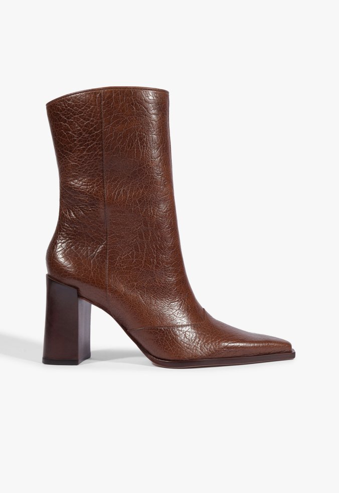 Bota Raffaela Couro Marrom Escuro