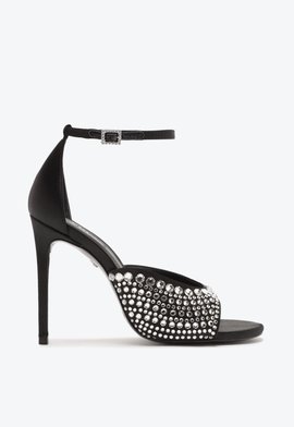 Sandália Louise Preta Crystal by Swarovski