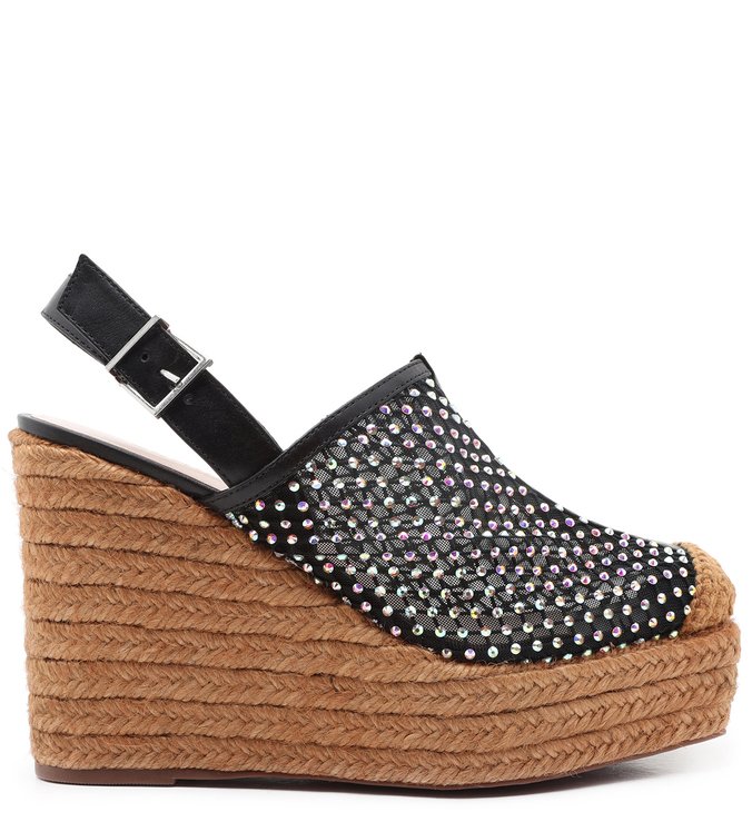 Sandália Anabela Trama Crystal Black