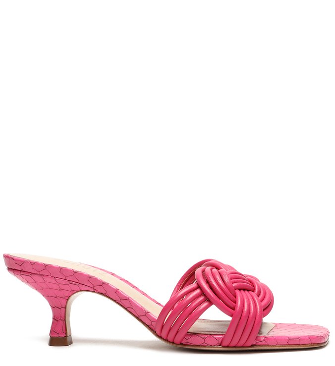 Mule Kitten Heel Trança Pink
