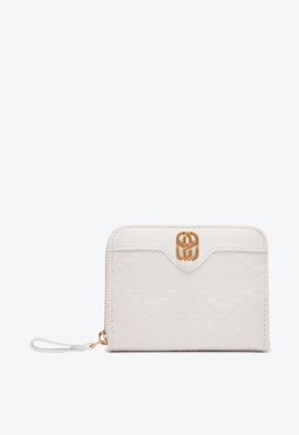 Carteira pequena stamp Couro Branca